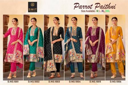 Parrot Paithani Smit Creation Wedding Wear Wholesale Readymade Suit Catalog